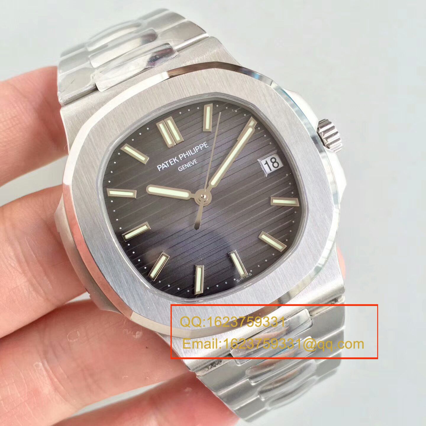 【PF Perfect  High quality  Replica Watches 】 PATEK PHILIPPE 运动系列5711G 白金 wrist watches 钢带款( Nautilus ) / BDBC201