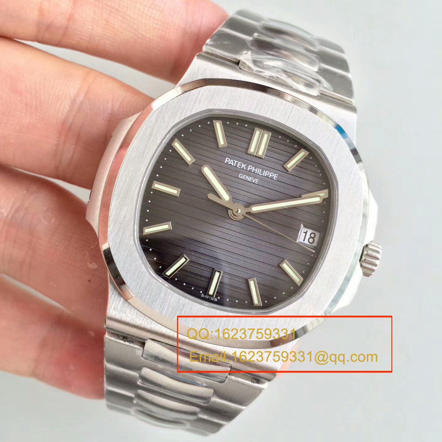 【PF Perfect  High quality  Replica Watches 】 PATEK PHILIPPE 运动系列5711G 白金 wrist watches 钢带款( Nautilus ) / BDBC201