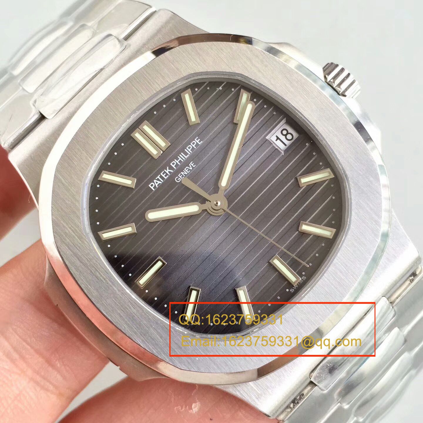【PF Perfect  High quality  Replica Watches 】 PATEK PHILIPPE 运动系列5711G 白金 wrist watches 钢带款( Nautilus ) / BDBC201