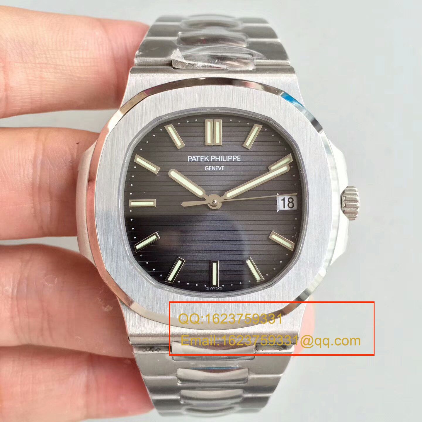 【PF Perfect  High quality  Replica Watches 】 PATEK PHILIPPE 运动系列5711G 白金 wrist watches 钢带款( Nautilus ) / BDBC201