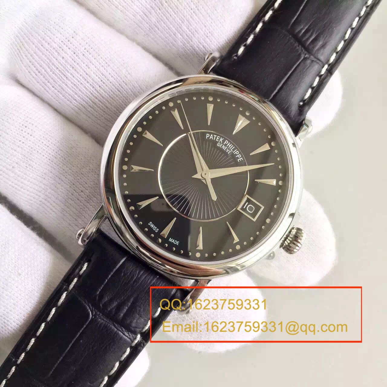 【HT Perfect  High quality  Replica Watches 】 PATEK PHILIPPE Calatrava 系列白金黑面男表5153G-001 / BD131