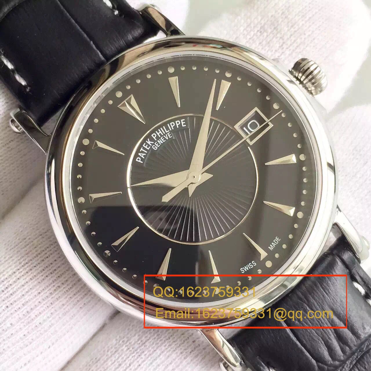 【HT Perfect  High quality  Replica Watches 】 PATEK PHILIPPE Calatrava 系列白金黑面男表5153G-001 / BD131
