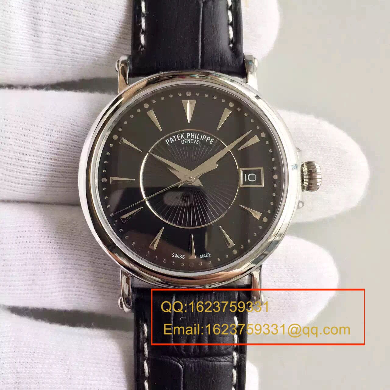 【HT Perfect  High quality  Replica Watches 】 PATEK PHILIPPE Calatrava 系列白金黑面男表5153G-001 / BD131