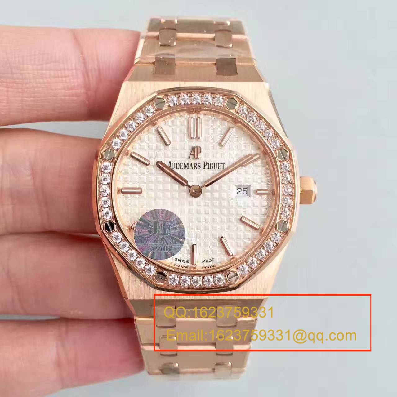 【视频解析1:1 Replica Copy  Watches 】Audemars Piguet 皇家橡树系列67651ST.ZZ.1261ST.01女装石英 Movement  / APAD089