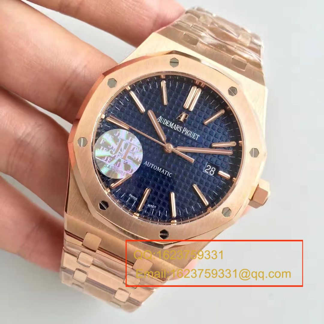 【JF Factory  High quality  Replica Watches 】Audemars Piguet 皇家橡树系列15400OR.OO.1220OR.03 wrist watches  / AP021