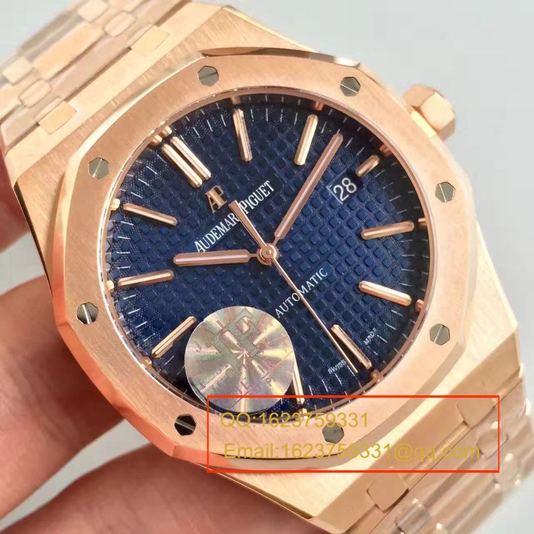 【JF Factory  High quality  Replica Watches 】Audemars Piguet 皇家橡树系列15400OR.OO.1220OR.03 wrist watches  / AP021