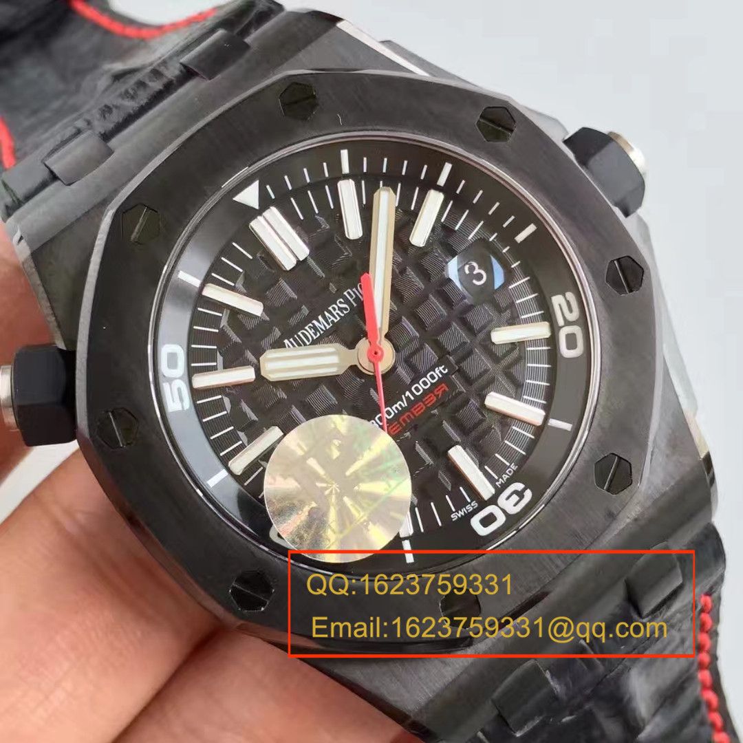 【JF Factory  Perfect  Copy  Watches 】APAudemars Piguet 皇家橡树15703系列黑壳男表 / AP091