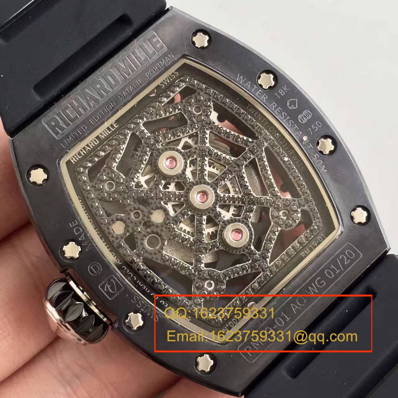 【KV Perfect  High quality  Copy  Watches 】RICHARD MILLE  女士系列RM 19-01 TOURBILLON NATALIE PORTMAN wrist watches  / RM 19-01