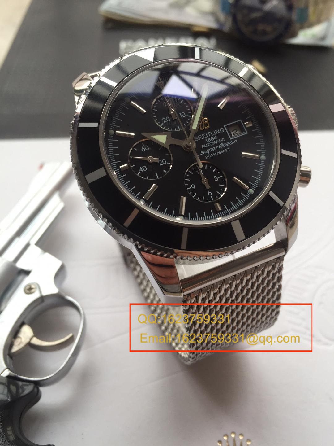 【视频解析】 Breitling 超级海洋文化系列精钢 watchcase -黑色表盘-Ocean Classic表链 wrist watches  / BLAH053