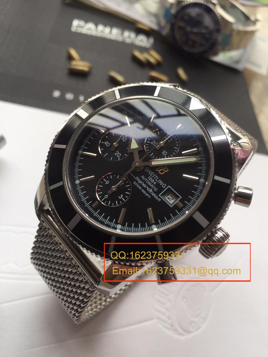 【视频解析】 Breitling 超级海洋文化系列精钢 watchcase -黑色表盘-Ocean Classic表链 wrist watches  / BLAH053