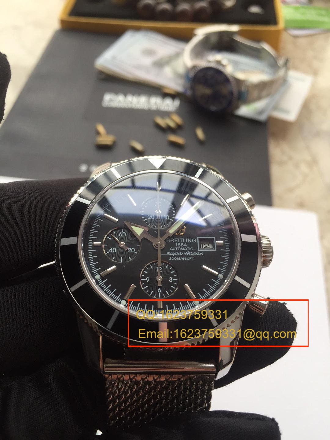 【视频解析】 Breitling 超级海洋文化系列精钢 watchcase -黑色表盘-Ocean Classic表链 wrist watches  / BLAH053