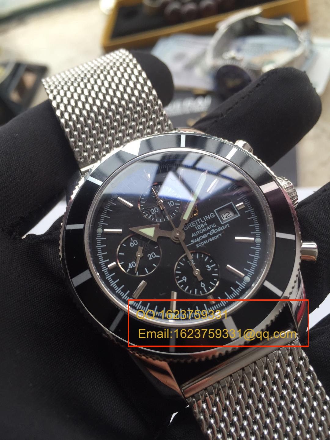 【视频解析】 Breitling 超级海洋文化系列精钢 watchcase -黑色表盘-Ocean Classic表链 wrist watches  / BLAH053