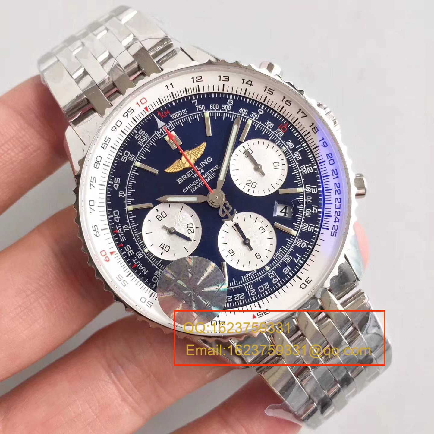 【JF Factory  Perfect  Replica Copy  Watches 】 Breitling 航空计时系列“太阳的后裔”-蓝色表盘-Navitimer航空精钢表链 wrist watches  / BL017