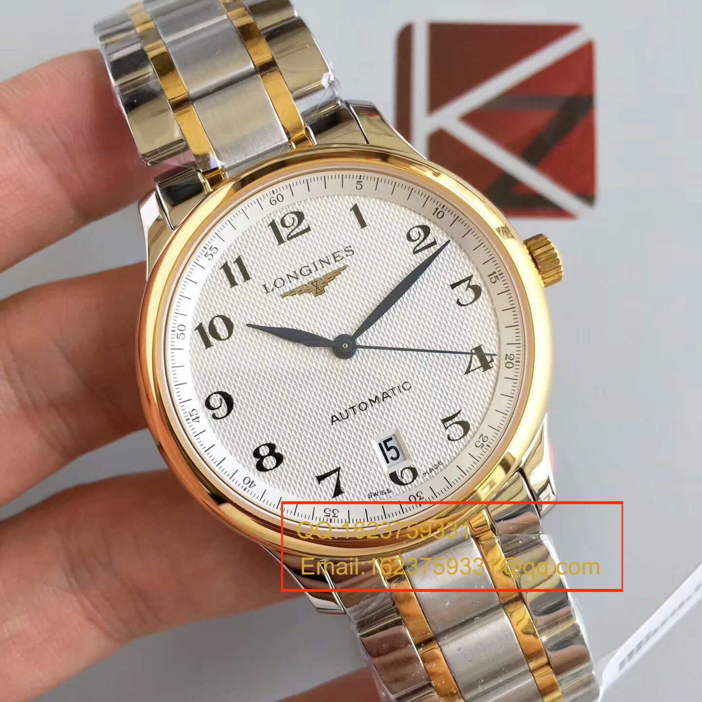 【KZ Perfect  High quality 精 Replica Watches 】 Longines 名匠系列L2.628.5.78.7（钢带）、L2.628.6.78.3(皮带)间黄金单历 wrist watches  / LBD096
