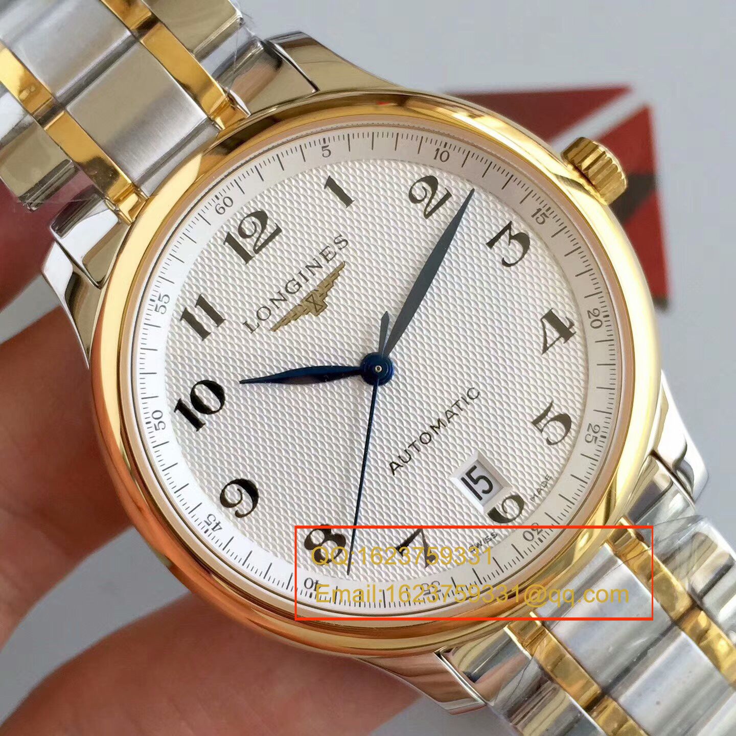 【KZ Perfect  High quality 精 Replica Watches 】 Longines 名匠系列L2.628.5.78.7（钢带）、L2.628.6.78.3(皮带)间黄金单历 wrist watches  / LBD096