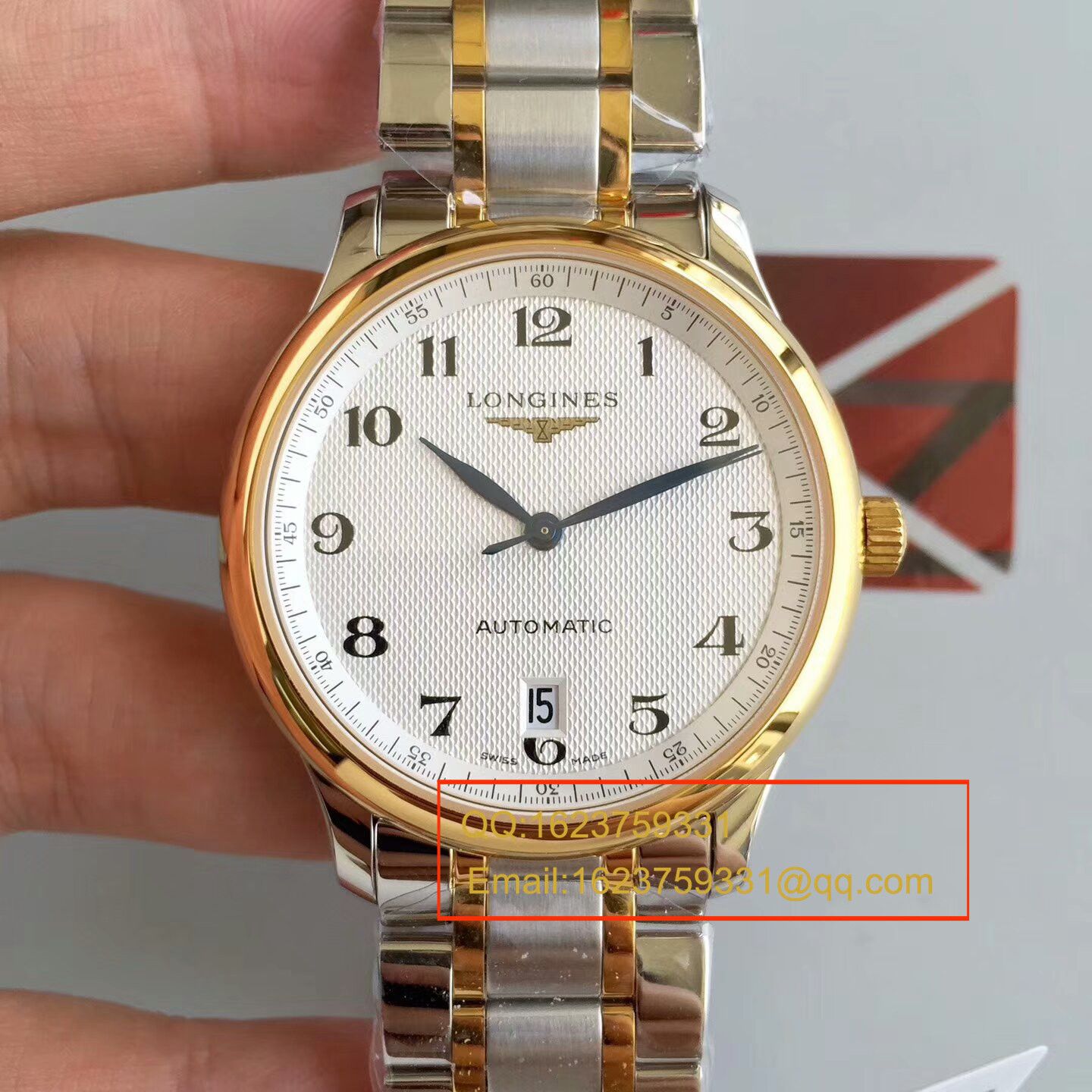 【KZ Perfect  High quality 精 Replica Watches 】 Longines 名匠系列L2.628.5.78.7（钢带）、L2.628.6.78.3(皮带)间黄金单历 wrist watches  / LBD096