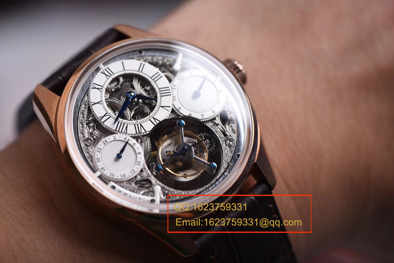 【 Video analysis 】BM Perfect  High quality  Replica 真力时ACADEMY系列镂空玫瑰金 Tourbillon  wrist watches  / ZSLEA038