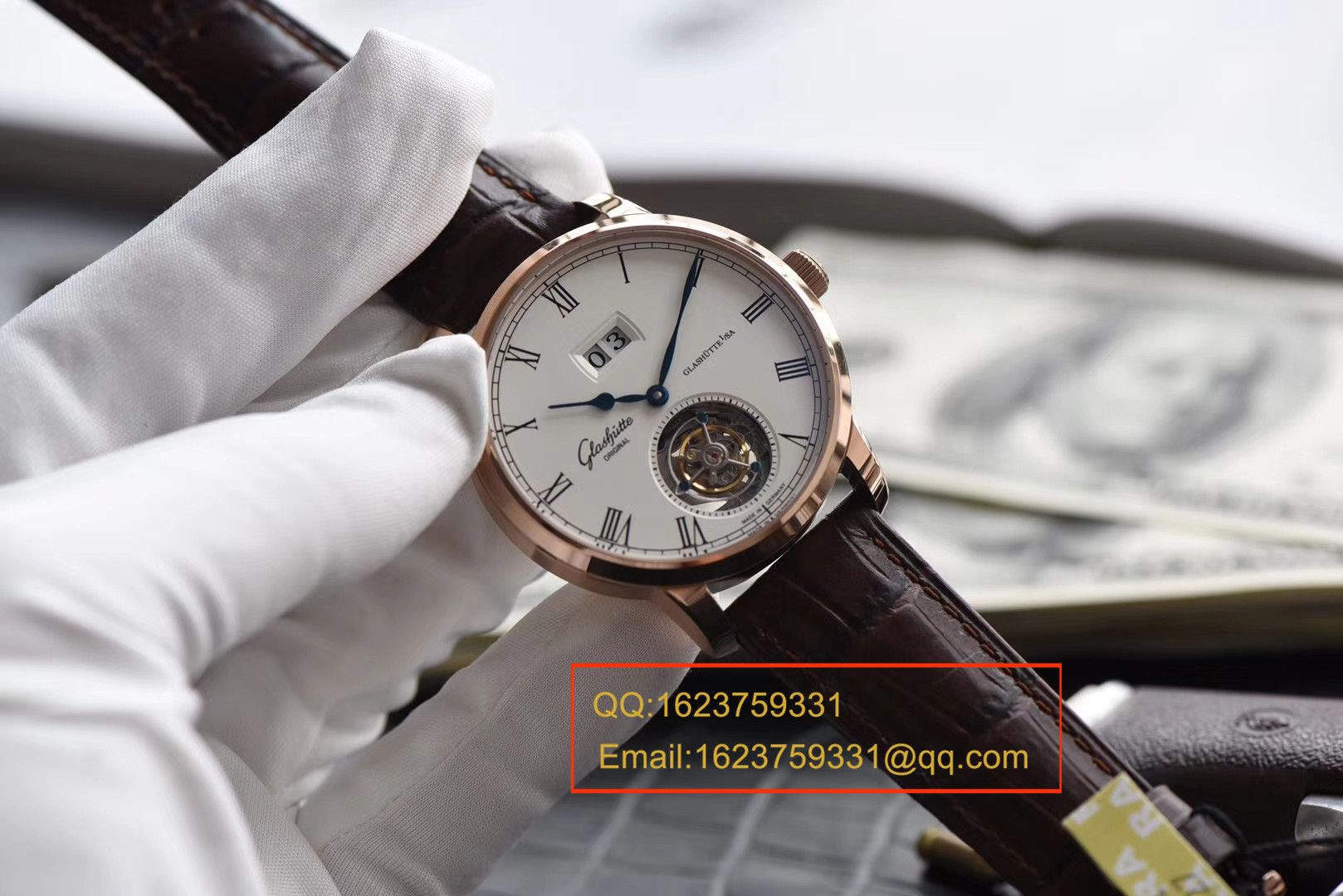 【 Video analysis TF Perfect  High quality  Replica Watches 】glashuette original原创Gelasudi Original艺术与工艺 议员 Tourbillon  wrist watches 系列金壳 / GLA051