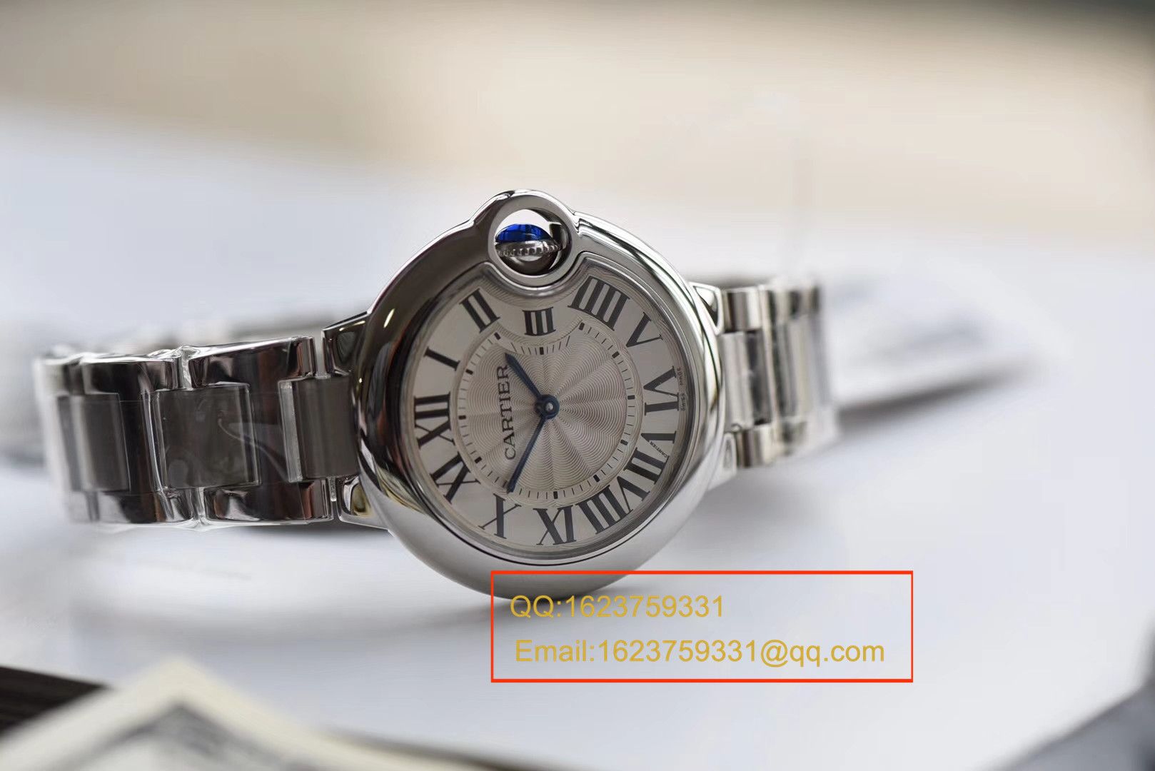 【独家视频测评V6 Factory  Perfect  Knockoff  Watches 】 Cartier  蓝气球系列W6920084女士33毫米石英 wrist watches  / KAC080