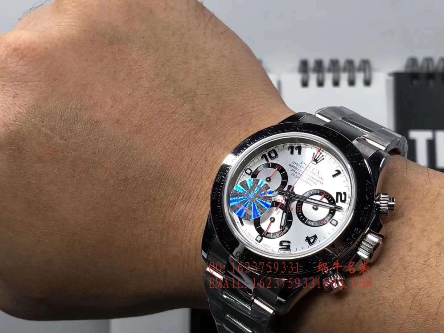 【JF Perfect  High quality  Replica Watches 】 Rolex  Cosmograph Daytona  Ditongna 系列116509-78599 银色数字刻度 wrist watches  / R196