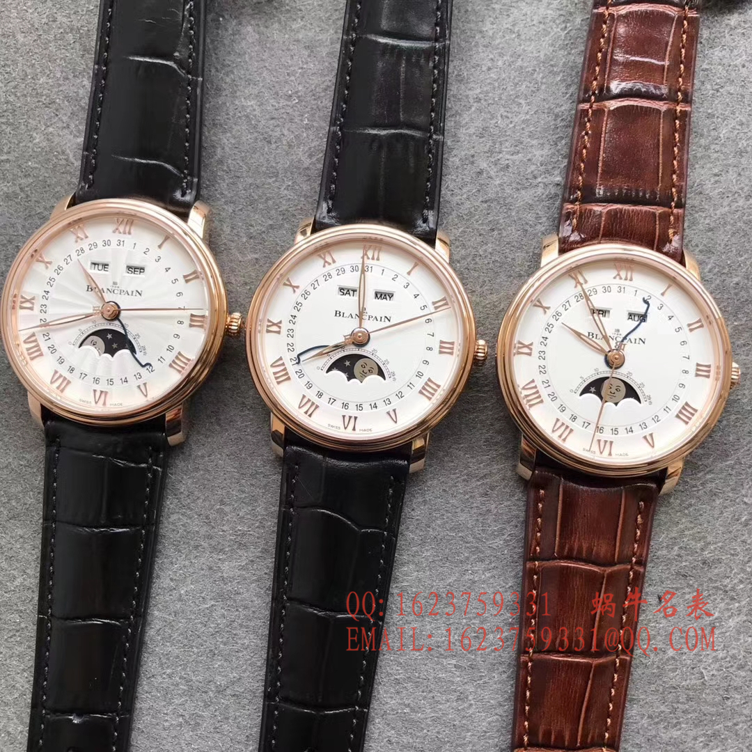 【OM Perfect  High quality  Replica Watches 】Blancpain 经典系列6664-3642-55B月相 wrist watches  / BP023