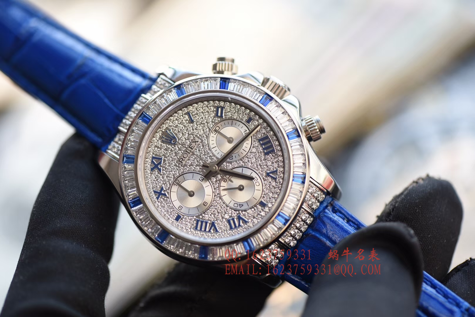 【台湾 Perfect  Replica Watches 】 Rolex  Cosmograph Daytona  Ditongna 系列116599 12sa密镶钻表面配蓝珐琅罗马数字 wrist watches  / RBD201