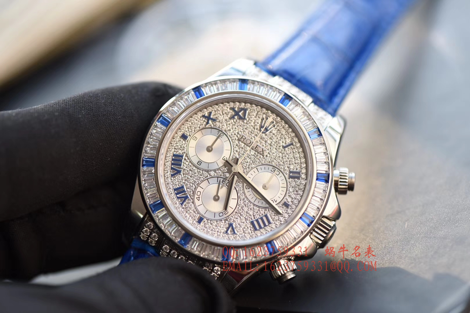 【台湾 Perfect  Replica Watches 】 Rolex  Cosmograph Daytona  Ditongna 系列116599 12sa密镶钻表面配蓝珐琅罗马数字 wrist watches  / RBD201