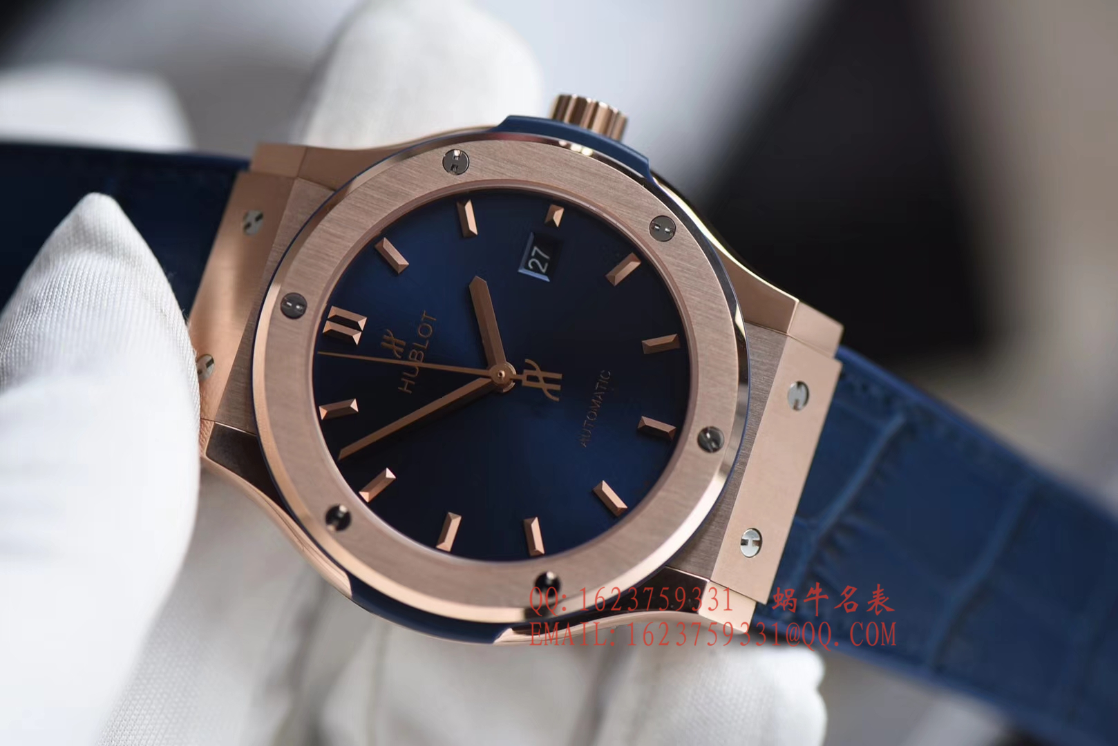 【JJ Perfect  High quality  Replica 手 表】  Hublot 经典融合系列 hublot classic fusion  kinggold金壳蓝面 / YB053