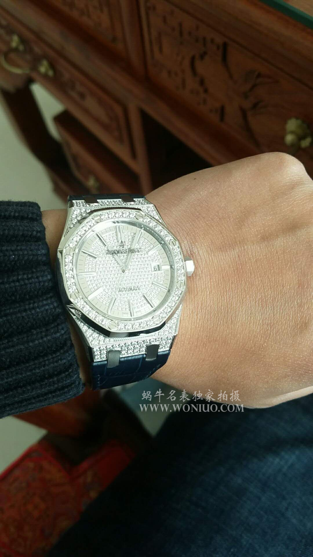 【 Video analysis JF Factory 1:1 top  Replica Copy  Watches 】Audemars Piguet 满天星皇家橡树系列15452BC.ZZ.D019CR.01，15402OR.ZZ.D003CR.01男女通用满钻 wrist watches  / AP108