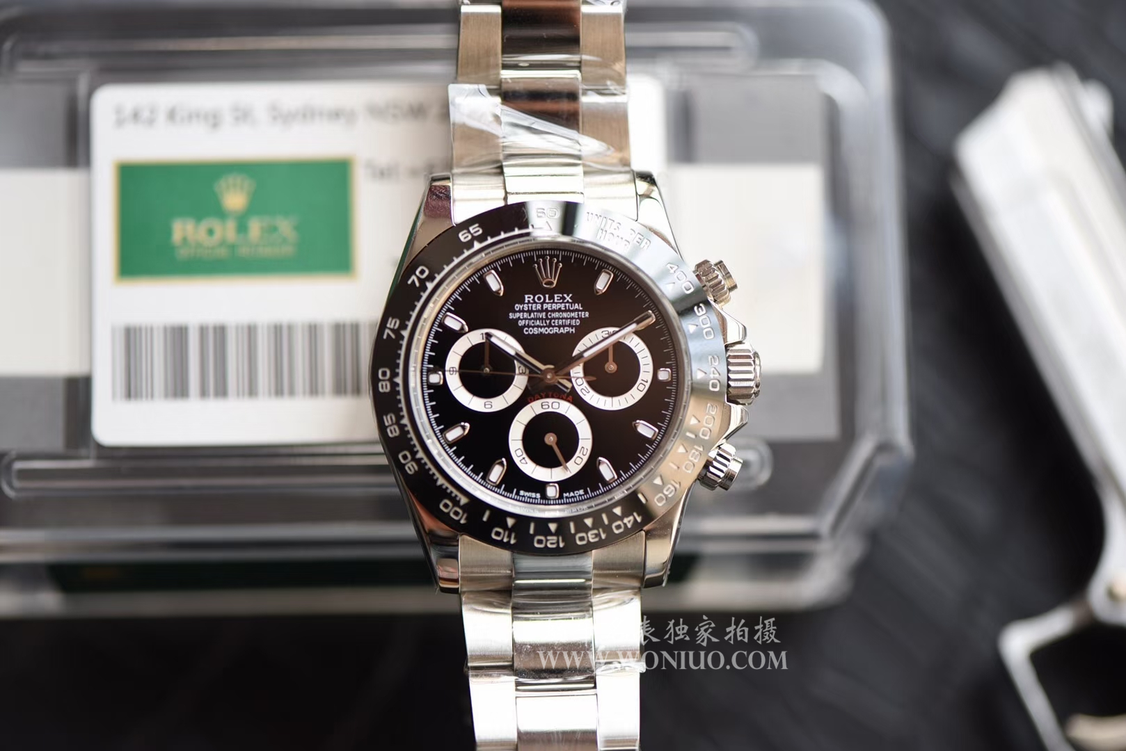 【AR Factory  Perfect  High quality  Replica Watches 】 Rolex 904钢 Cosmograph Daytona  Ditongna 系列116500LN-78590黑盘机械 Watches  / R204