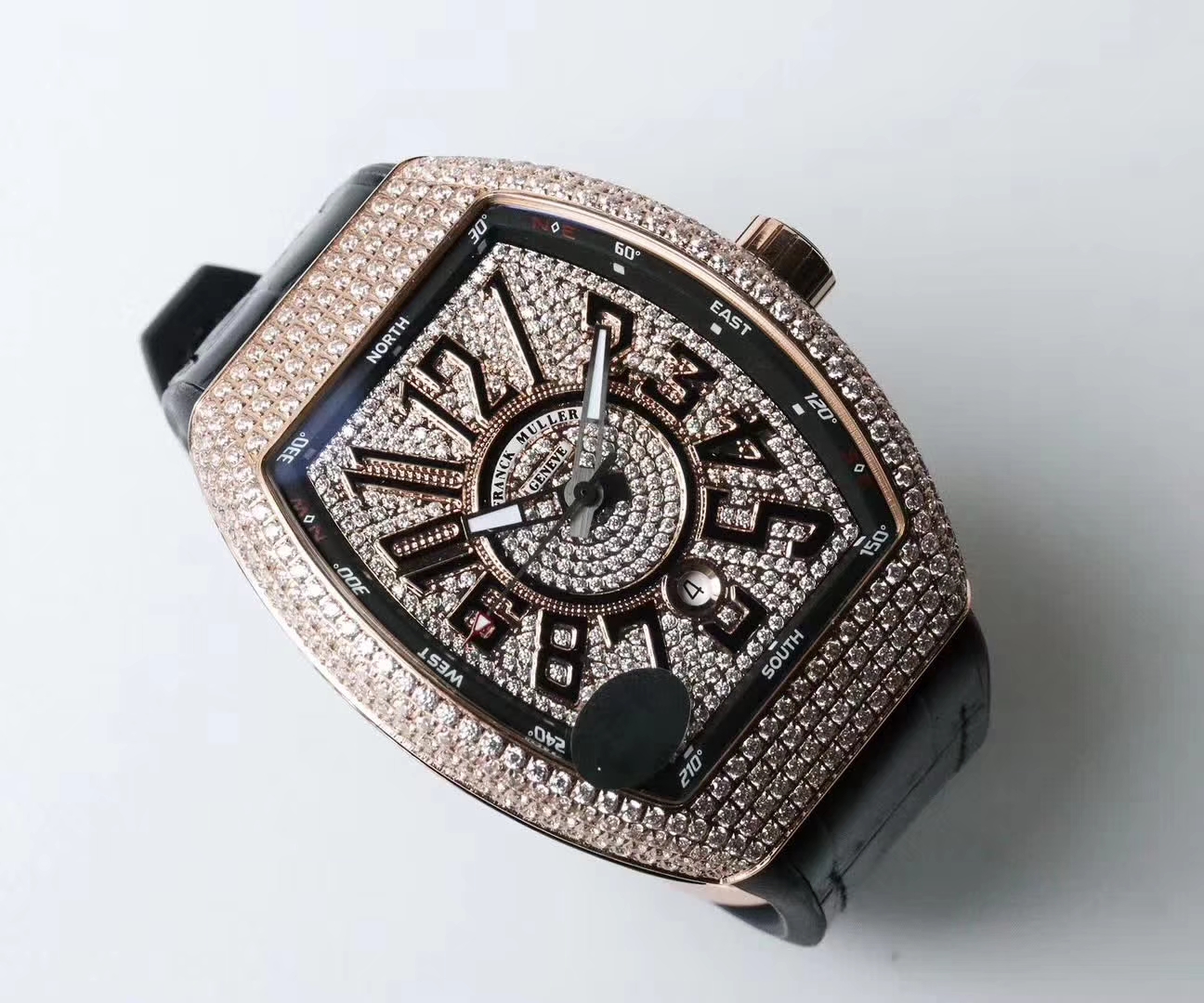 【FM Perfect  High quality  Replica Watches 】 Franck Muller VANGUARD系列Vanguard Lady 白金钻石腕錶 wrist watches  / 法穆兰FL013