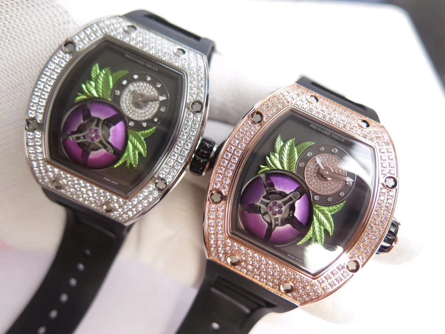 【RM Perfect  High quality  Replica Watches 】 Richard Miller 女士系列RM 19-02 TOURBILLON FLEUR飞行 Tourbillon  wrist watches  wrist watches  / RM 019