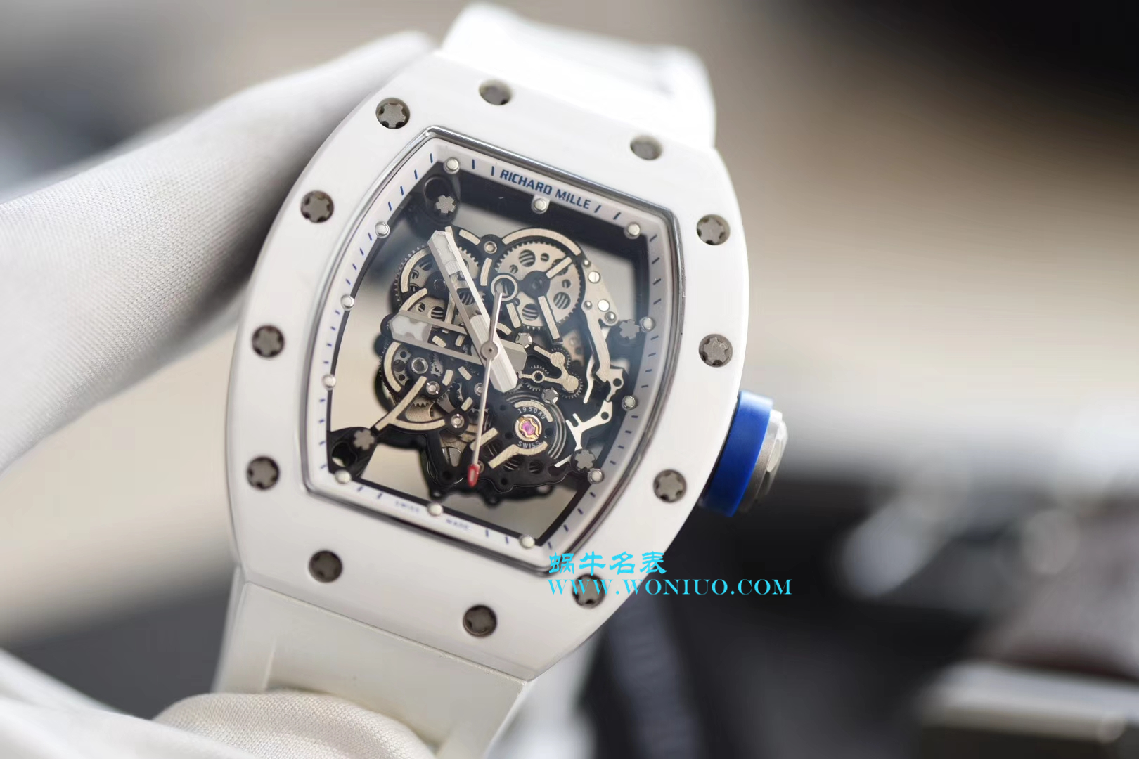 【KV Perfect  High quality  Replica Watches 】RICHARD MILLE RICHARD MILLE男士系列RM 055白 Composite 白色橡胶带新款 wrist watches  / RM 055D