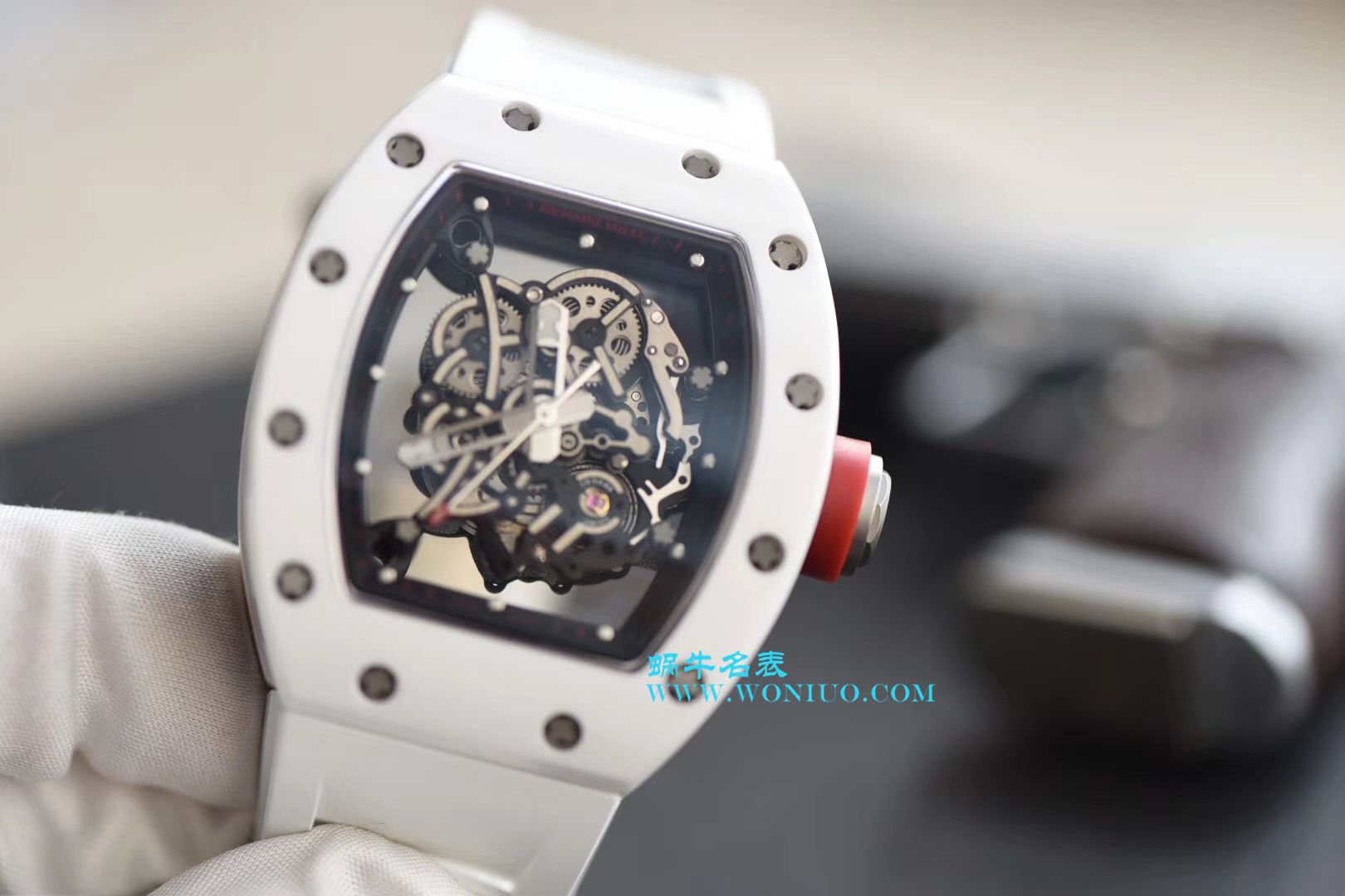 【KV Perfect  High quality  Replica Watches 】RICHARD MILLE RICHARD MILLE男士系列RM 055白 Composite 白色橡胶带新款 wrist watches  / RM 055D