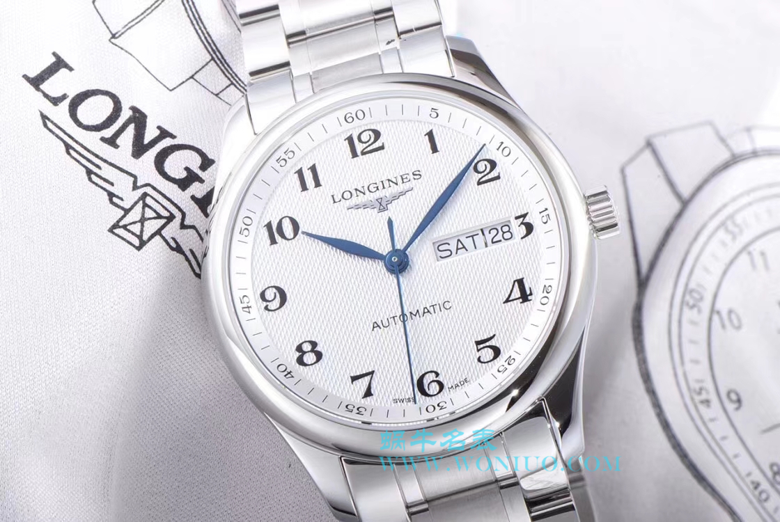 【LG Perfect  High quality  Replica Watches 】 Longines 名匠系列 Day-Date 双历L2.755.4.78.3 wrist watches  / L099