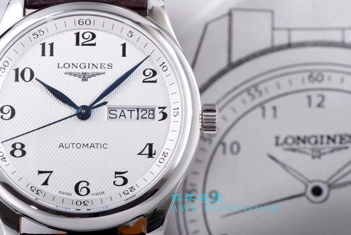 【LG Perfect  High quality  Replica Watches 】 Longines 名匠系列 Day-Date 双历L2.755.4.78.3 wrist watches  / L099