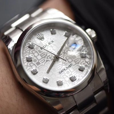 【DJ Perfect  High quality  Replica Watches 】 Rolex 36  Datejust 系列116234白纪念花纹盘镶钻 wrist watches 
