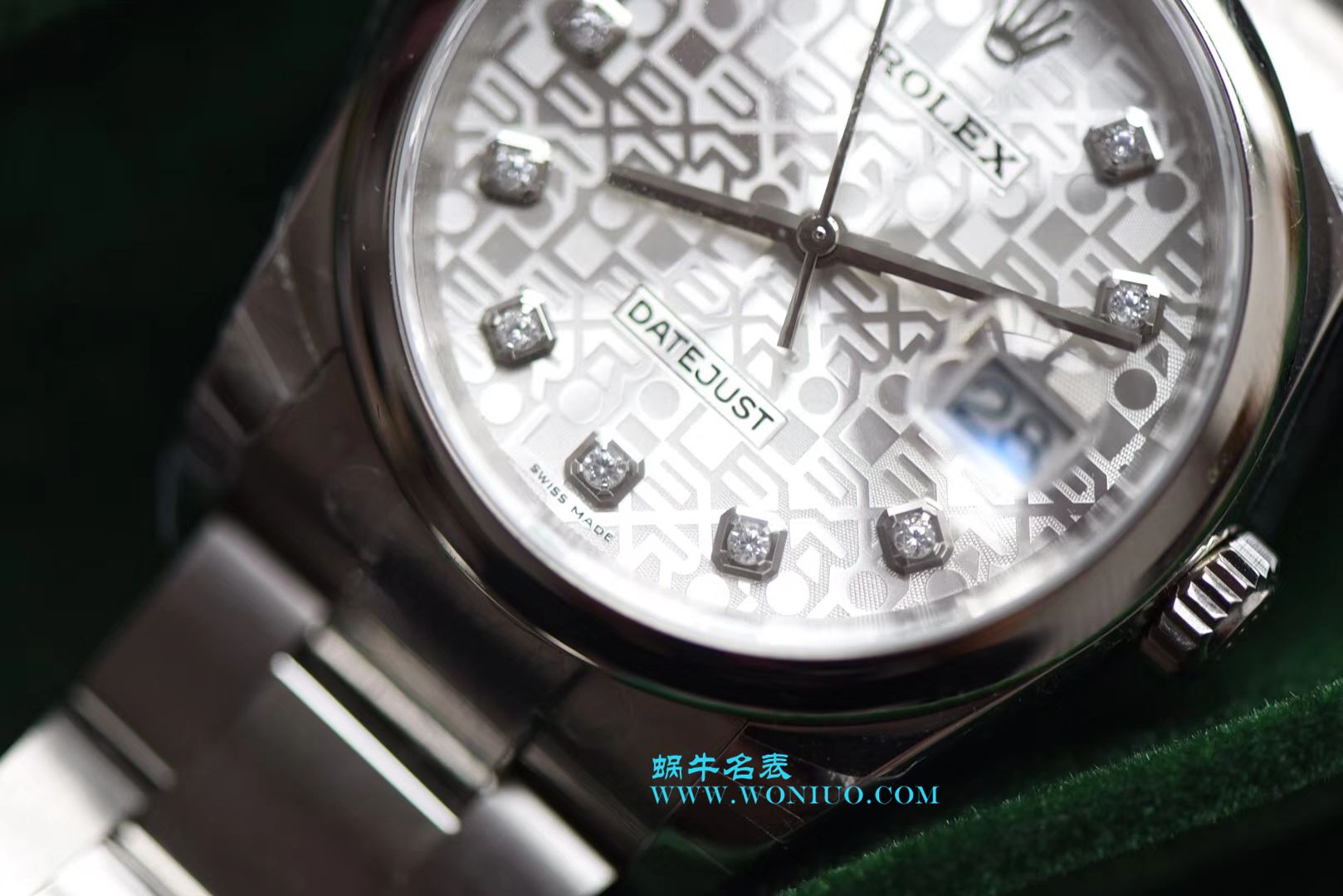 【DJ Perfect  High quality  Replica Watches 】 Rolex 36  Datejust 系列116234白纪念花纹盘镶钻 wrist watches  / R210
