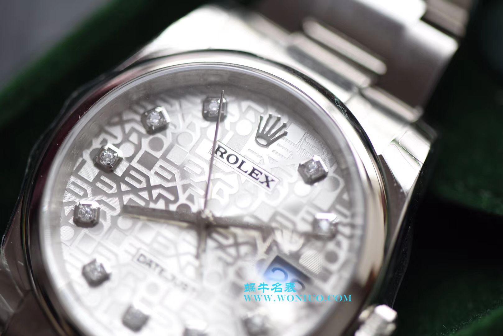 【DJ Perfect  High quality  Replica Watches 】 Rolex 36  Datejust 系列116234白纪念花纹盘镶钻 wrist watches  / R210
