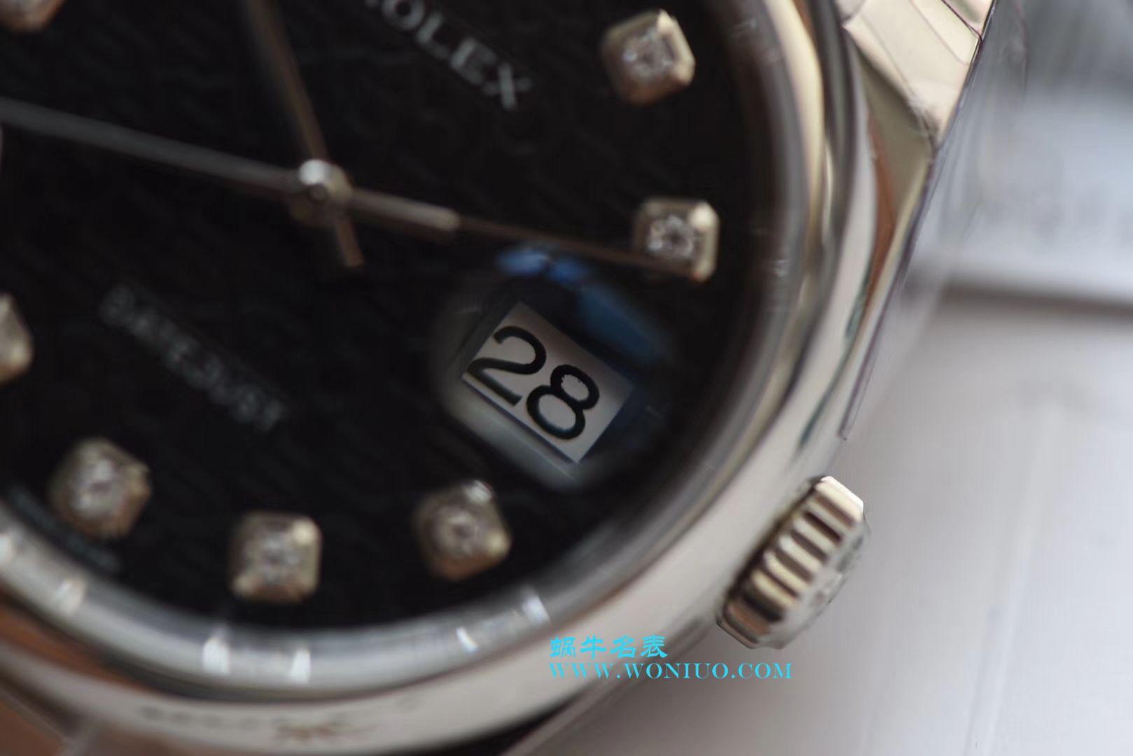 【DJ Perfect  High quality  Replica Watches 】 Rolex 36  Datejust 系列116234黑纪念花纹盘镶钻 wrist watches  / R211
