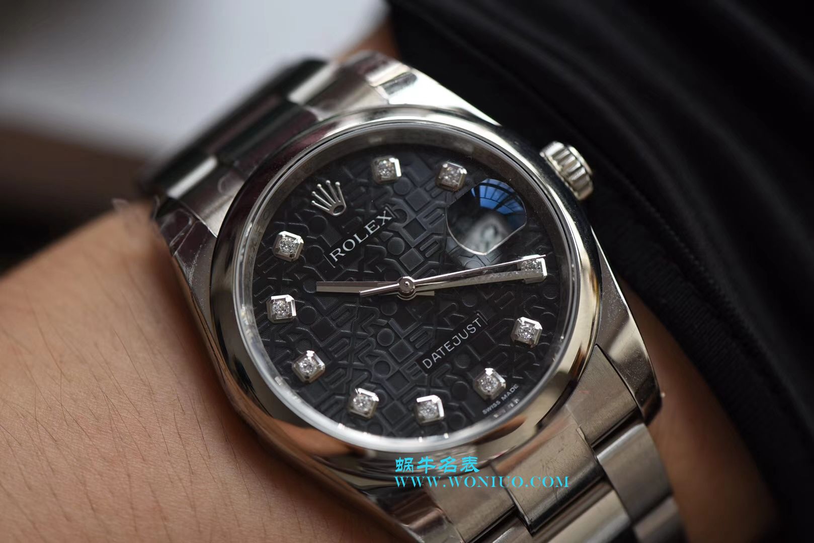 【DJ Perfect  High quality  Replica Watches 】 Rolex 36  Datejust 系列116234白纪念花纹盘镶钻 wrist watches  / R210