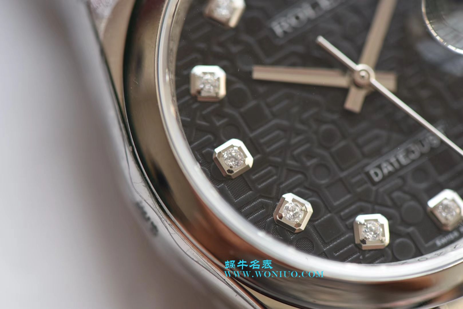 【DJ Perfect  High quality  Replica Watches 】 Rolex 36  Datejust 系列116234黑纪念花纹盘镶钻 wrist watches  / R211