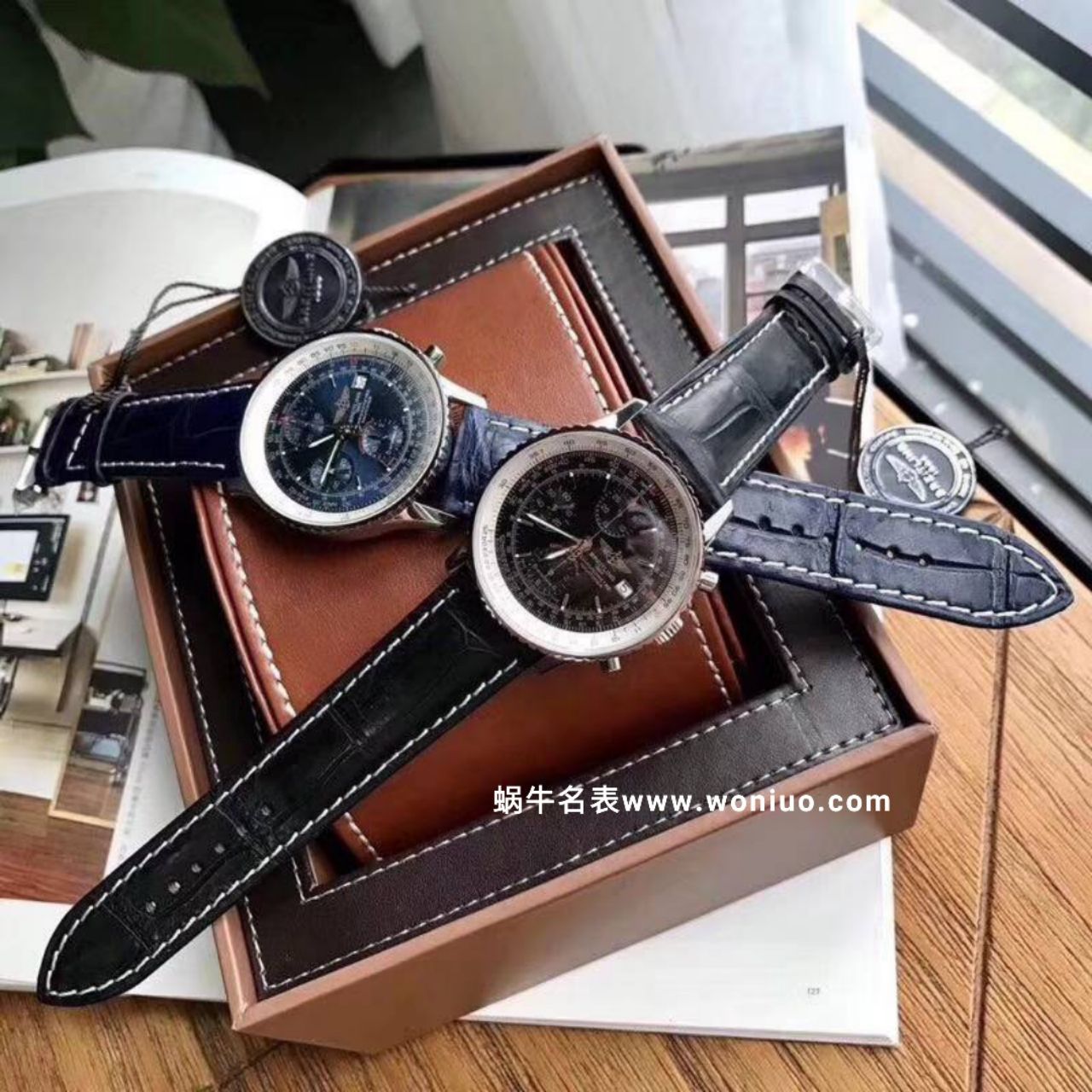 款堪称百年经典！ Breitling 航空计时原单货蓝面+黑面+皮带+钢带A1332412|C942|451A / BL083