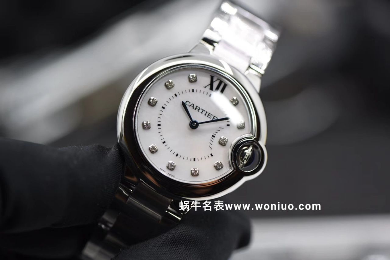 V6出品蓝气球新品～33mm贝母钻丁面石英 Movement 女士 wrist watches  / K156