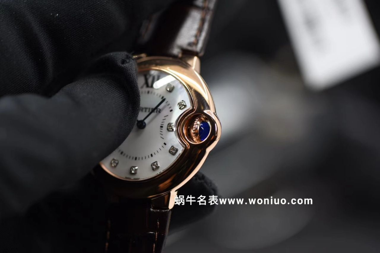 V6出品蓝气球新品～33mm 玫瑰金贝母钻丁面女士石英 wrist watches  / K157
