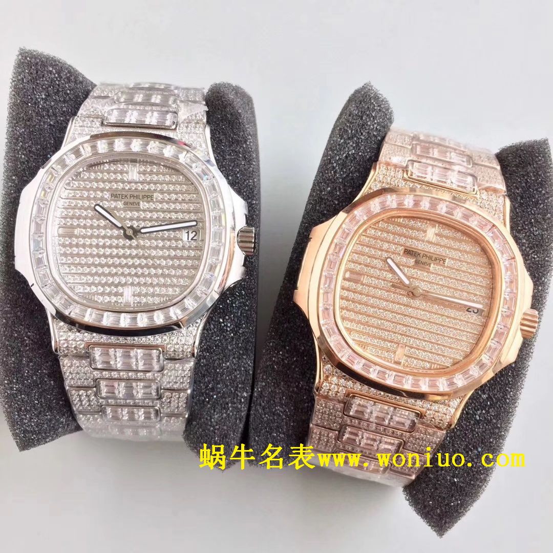 DM新品  PATEK PHILIPPE  Replica Copy 满天星 方钻 运动系列 Nautilus 5719/1G-001 / BD225