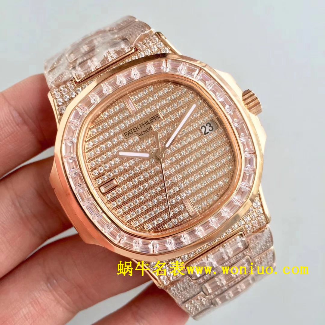 DM新品  PATEK PHILIPPE  Replica Copy 满天星 方钻 运动系列 Nautilus 5719/1G-001 / BD225