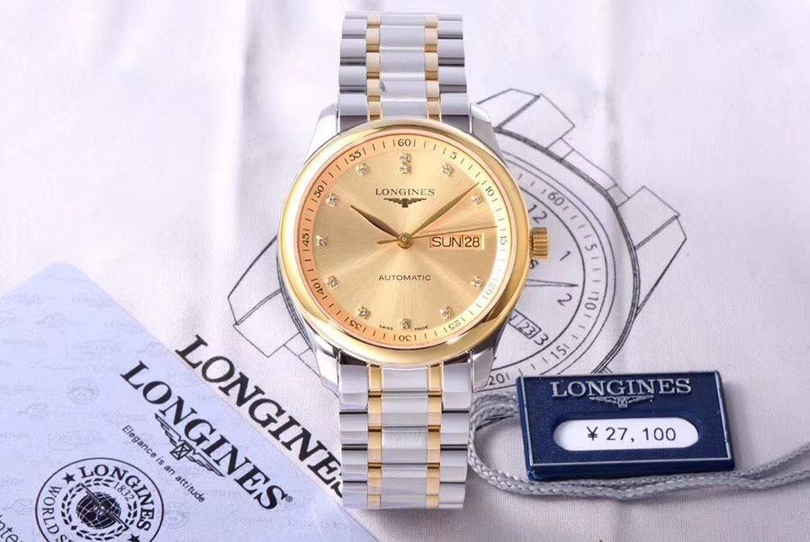 【LG Perfect  High quality  Replica Watches 】 Longines 名匠系列 Day-Date 双历L2.755.4.78.3 wrist watches  / L099