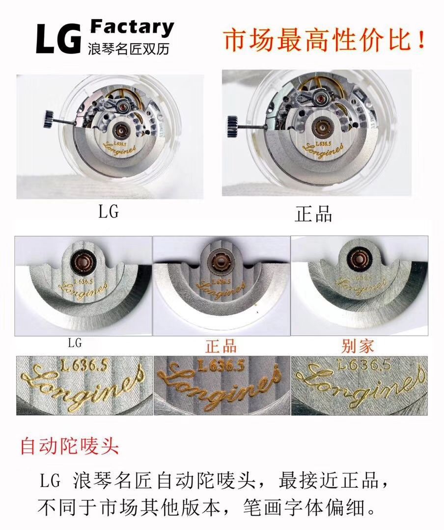 【LG Perfect  High quality  Replica Watches 】 Longines 名匠系列 Day-Date 双历L2.755.4.78.3 wrist watches  / L099