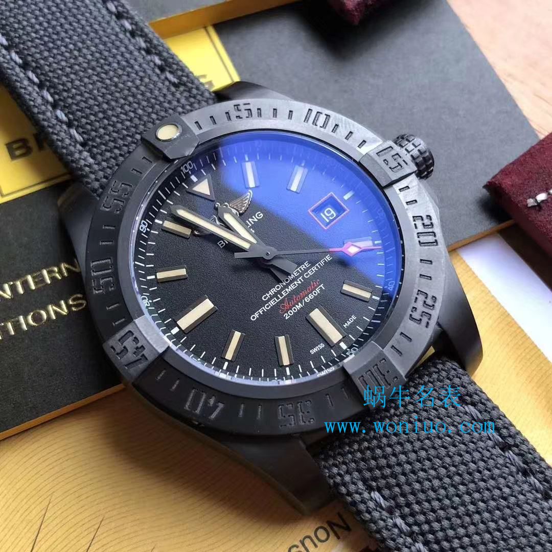 原单新款， Breitling 复仇者黑鸟，44mm，原 Factory 钛金属 watchcase  / BL087